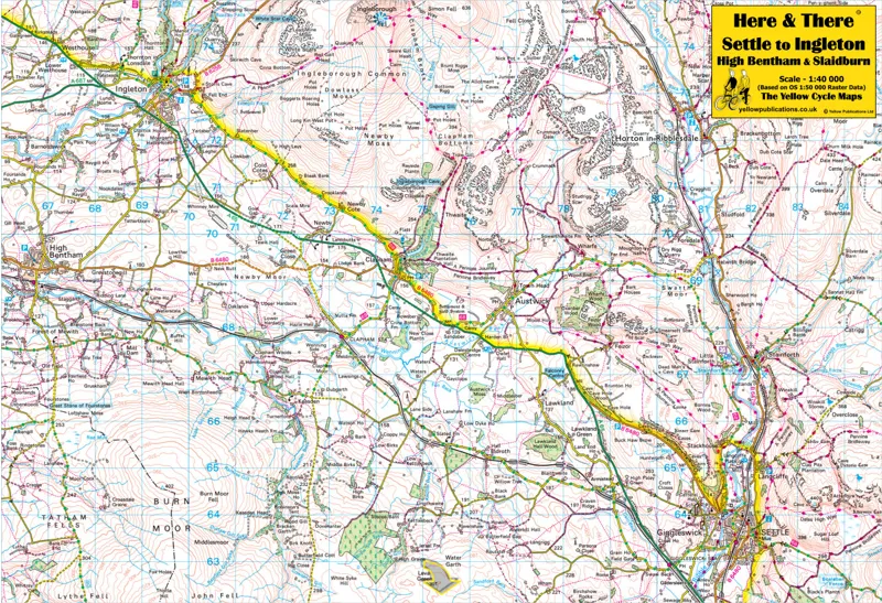 Here and There - Settle to Ingleton Cycling Map-1
